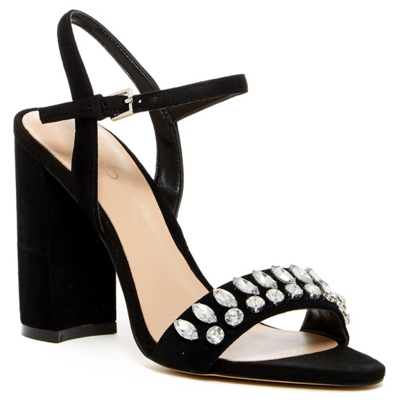 Aldo Shoes - Aldo Womens Suede Open Toe High Block Heel Sandals